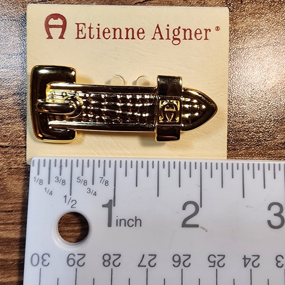 ETIENNE AIGNER GOLDTONE CHUNKY PIN NWT - Picture 6 of 7